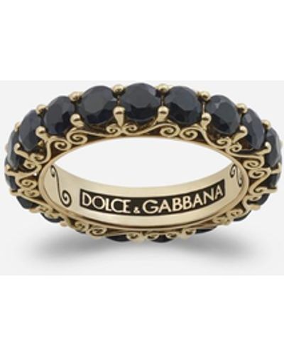 Dolce & Gabbana Barocco Ring In Yellow Gold And Rhodolite Garnet - White