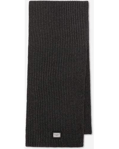 Dolce & Gabbana Écharpe en laine à patch logo - Noir