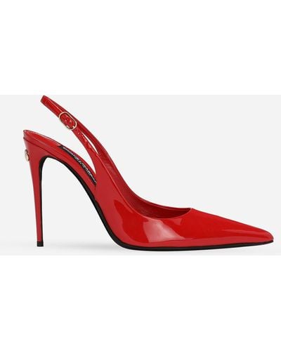 Dolce & Gabbana Patent-finish Court Shoes - Red