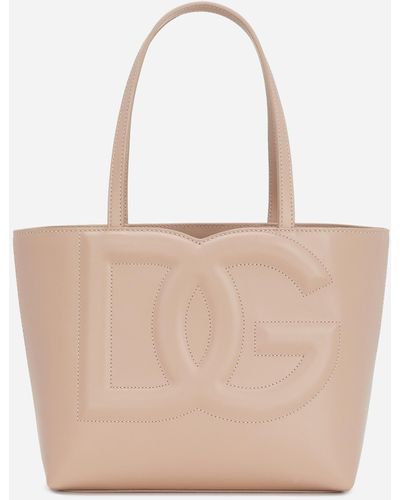 Dolce & Gabbana Borsa shopper con logo trapuntato - Neutro