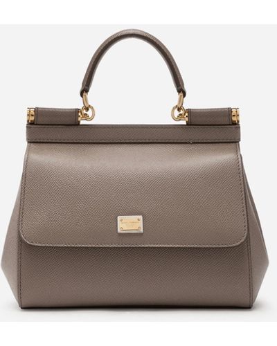 Dolce & Gabbana Small Dauphine Leather Sicily Bag - Natural