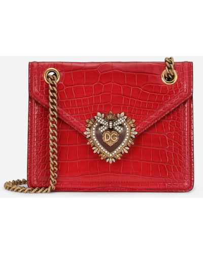 Dolce & Gabbana Borsa devotion media in cocco - Rosso