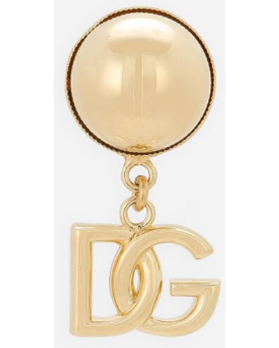 Dolce & Gabbana Einzelohrring mit DG-Logo - Weiß