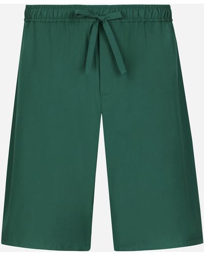 Dolce & Gabbana Bermuda de jogging en coton avec plaquette à logo - Verde