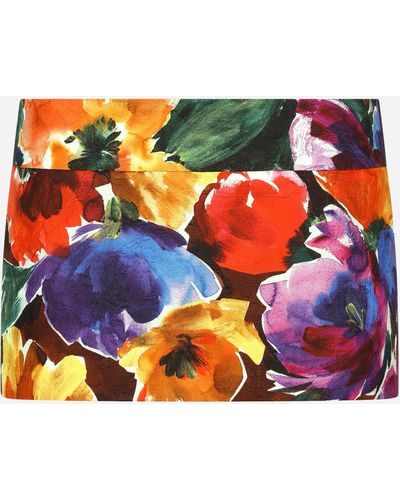 Dolce & Gabbana Minirock Aus Brokat Mit Abstraktem Blumenprint - Mehrfarbig