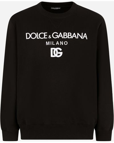 Dolce & Gabbana FELPA GIROC.MAN.LUNG - Schwarz