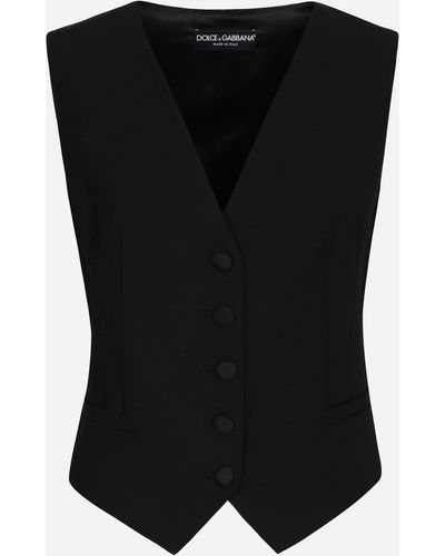 Dolce & Gabbana Wool Twill Vest - Black
