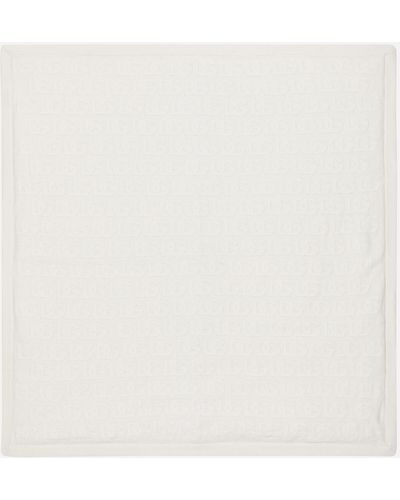 Dolce & Gabbana Knit Blanket With Jacquard Logo - White