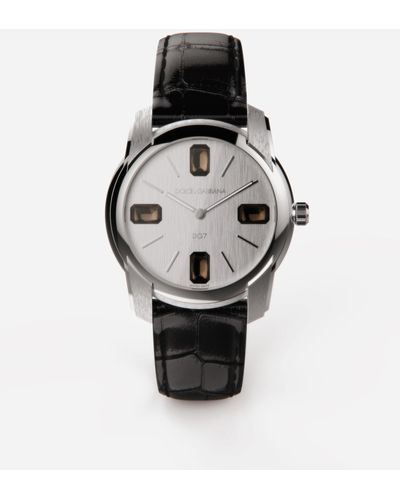 Dolce & Gabbana Reloj de acero y cuarzos grises - Blanco