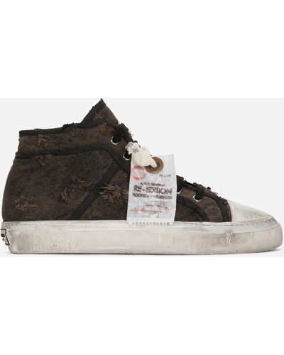 Dolce & Gabbana Patchwork High-top Trainers - Brown