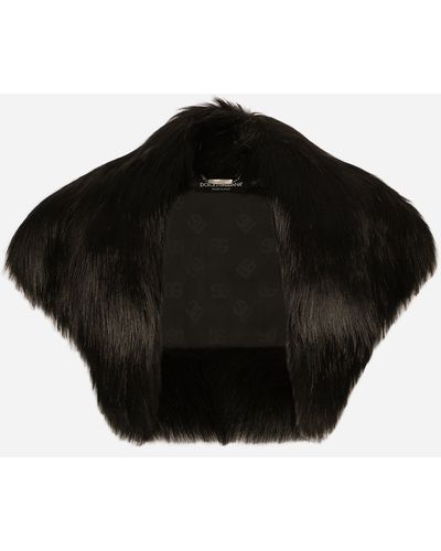 Dolce & Gabbana Faux Fur Shrug - Black