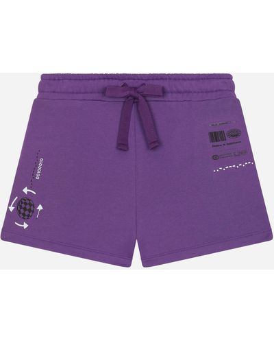 Dolce & Gabbana Shorts de punto con logotipo DG VIB3 estampado - Morado