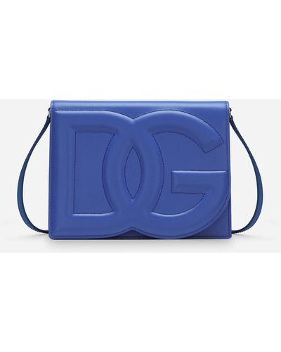 Dolce & Gabbana Umhängetasche DG Logo Bag aus Kalbsleder - Blau