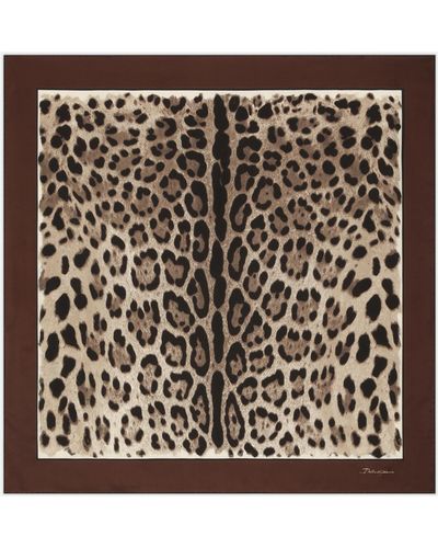 Dolce & Gabbana Leopard-print Silk Scarf - Multicolor