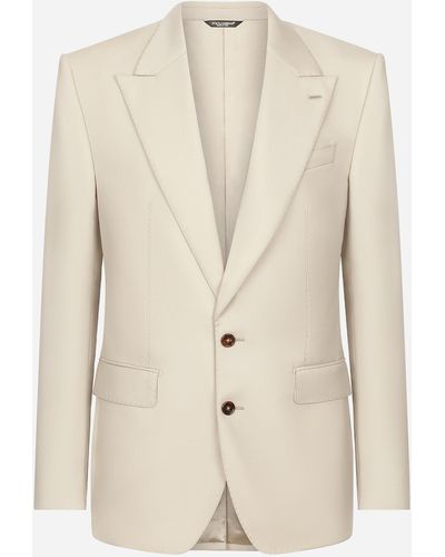 Dolce & Gabbana Single-breasted Wool Sicilia-fit Jacket - Natural