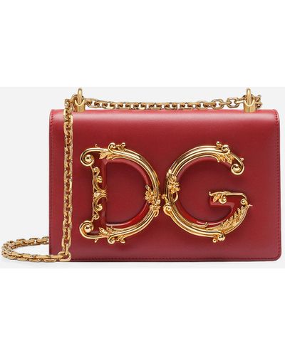 Dolce & Gabbana Sac DG Girls en cuir nappa - Rouge