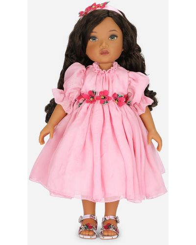 Dolce & Gabbana Puppe Mit Chiffon-Kleid - Pink