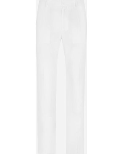 Dolce & Gabbana Sartoriale Hose aus Leinen mit Stretchanteil - Weiß