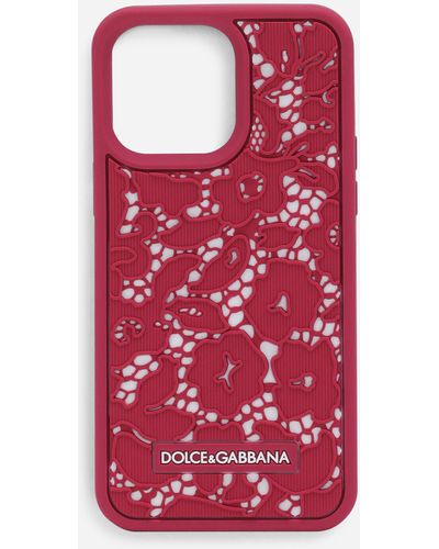 Dolce & Gabbana Lace Iphone 14 Pro Max Phone Case - Red