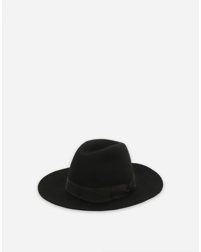 Dolce & Gabbana Cappello fedora in feltro di lana - Nero