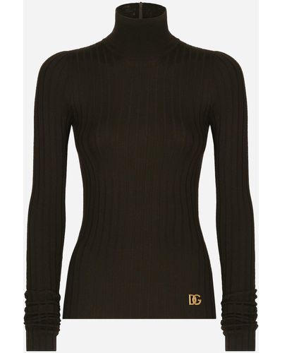 Dolce & Gabbana Jersey de cuello alto en cachemira - Negro