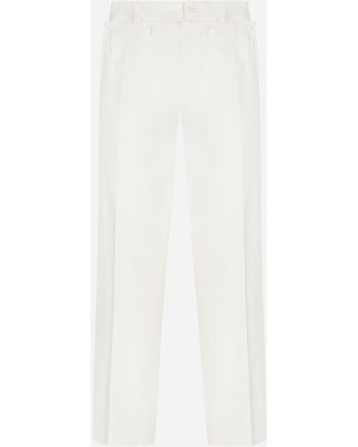Dolce & Gabbana Pantalone sailor in cotone stretch - Bianco