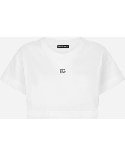 Dolce & Gabbana Logo Crop T-shirt - White