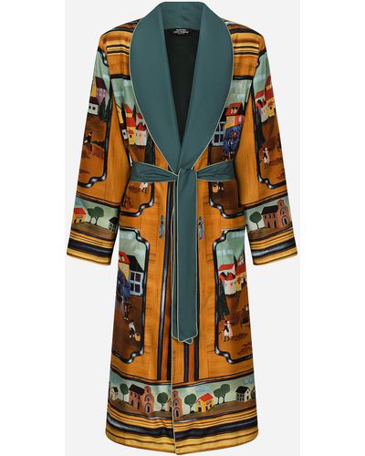 Dolce & Gabbana Vestaglia seta habotai stampa armadio - Multicolore