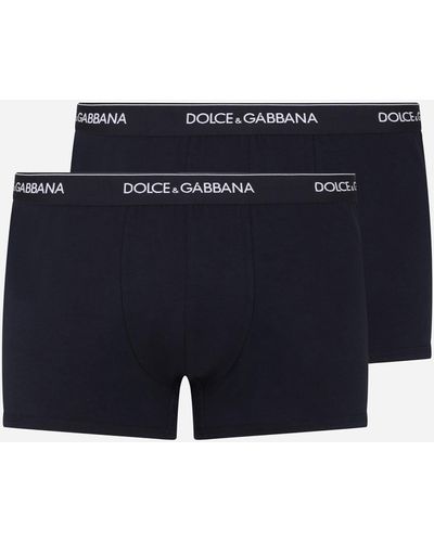 Dolce & Gabbana Set: 2 Boxer Aus Baumwolle Mit Logo - Blau