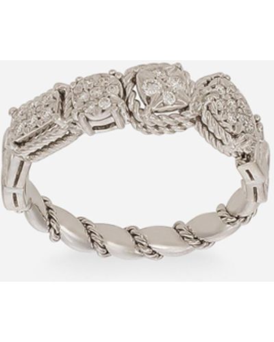 Dolce & Gabbana Easy Diamond Ring In White Gold 18kt And Diamonds Pavé
