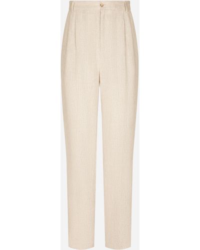 Dolce & Gabbana Pantalone sartoriale in lino - Bianco