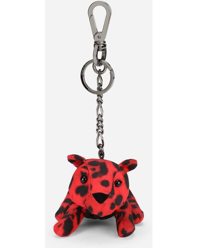 Dolce & Gabbana Schlüsselanhänger aus Nylon Leo - Rot