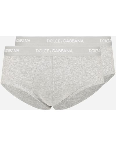 Dolce & Gabbana PACK DE 2 SLIPS BRANDO DE ALGODÓN ELÁSTICO - Blanco