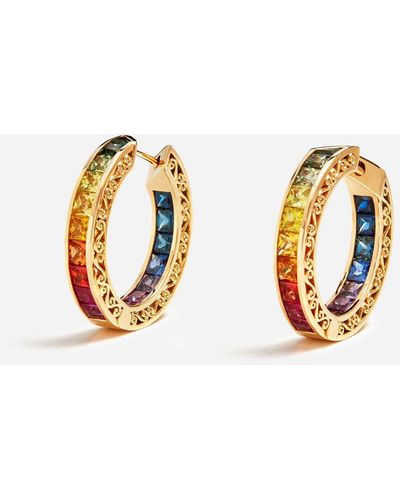 Dolce & Gabbana Multi-colored sapphire hoop earrings - Mettallic