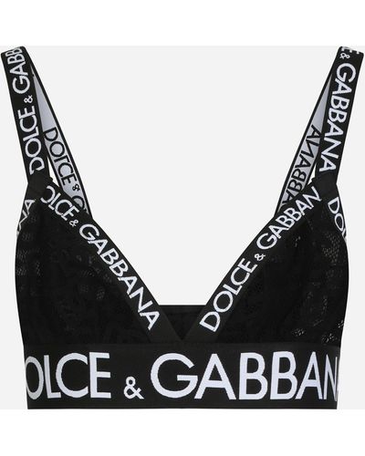 Dolce & Gabbana Triangel-BH aus Jacquard-Tüll - Schwarz