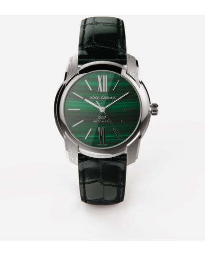 Dolce & Gabbana Steel And Malachite Watch - Green