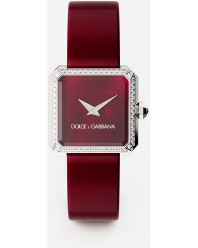 Dolce & Gabbana Uhr Sofia aus Stahl mit farblosen Diamanten - Rot