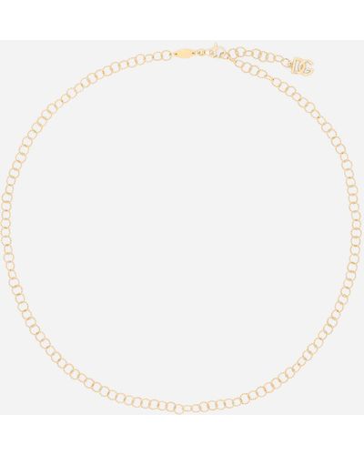 Dolce & Gabbana Gliederhalskette aus Kordeldraht Rainbow Alphabet aus Gelbgold 18 kt - Weiß