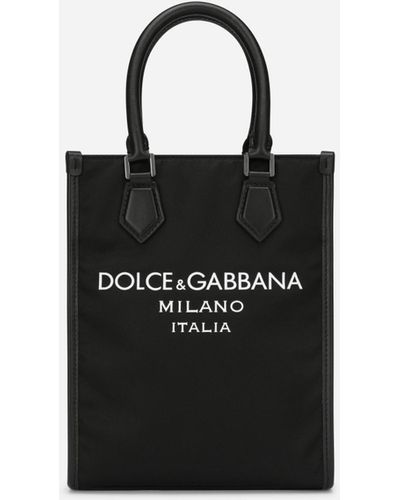 Dolce & Gabbana Sac petit format en nylon à logo gommé - Noir