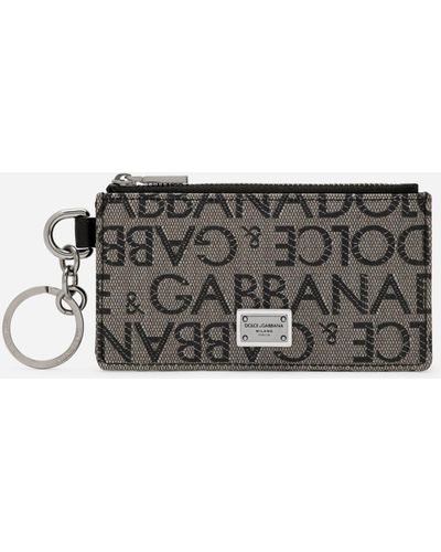 Dolce & Gabbana Kartenetui aus Jacquard - Grau