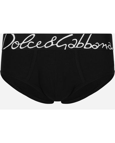 Dolce & Gabbana Slip mi-long en coton stretch - Noir