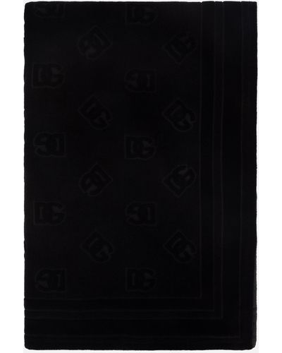 Dolce & Gabbana Drap de plage 115x186 DG Monogram - Noir