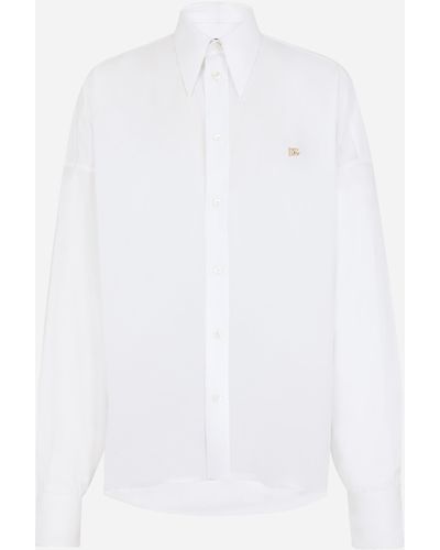 Dolce & Gabbana Cotton shirt with DG logo - Weiß