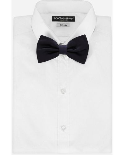 Dolce & Gabbana Silk Satin Bow Tie - White