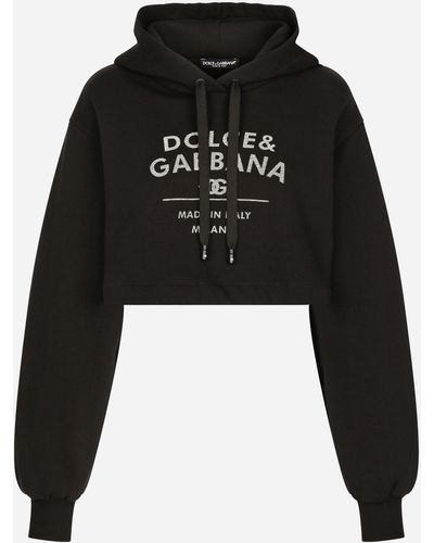 Dolce & Gabbana Sweatshirt aus Jersey mit Logo-Schriftzug Dolce&Gabbana - Schwarz
