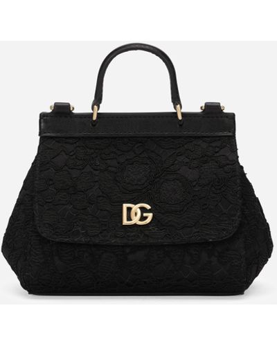 Dolce & Gabbana Mini-Tasche Sicily aus Kordelspitze - Schwarz