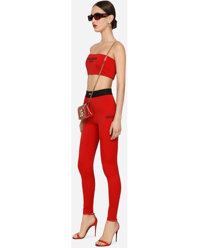 Dolce & Gabbana Top a fascia in jersey indemagliabile - Rosso