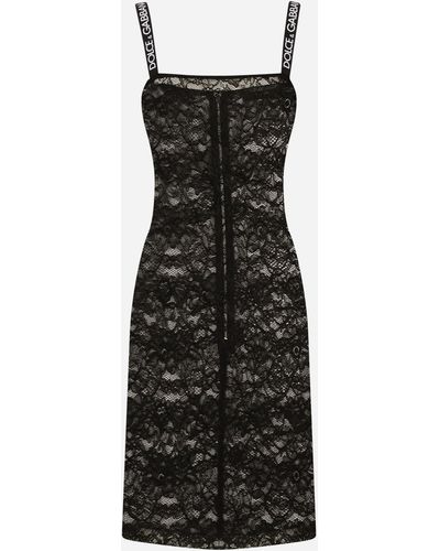 Dolce & Gabbana Short lace dress - Negro