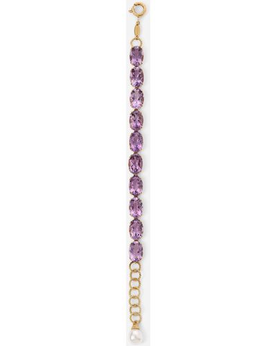 Dolce & Gabbana Anna Bracelet In Yellow 18kt Gold With Amethysts - White
