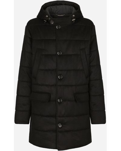 Dolce & Gabbana Quilted cashmere parka - Negro